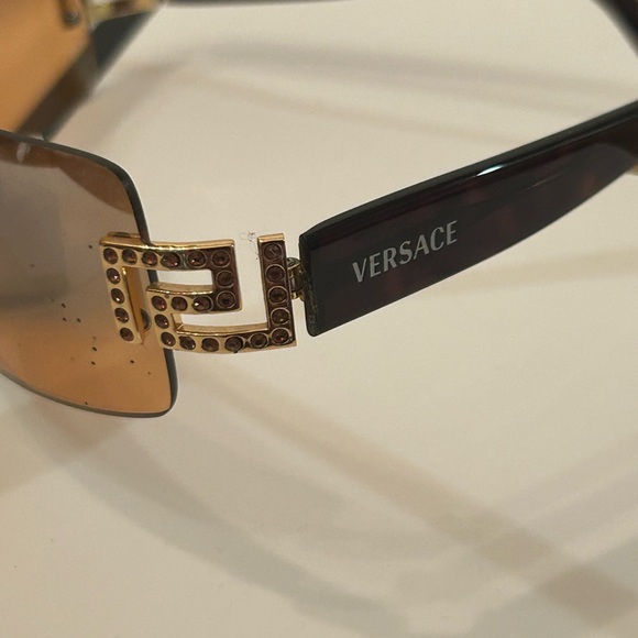 Versace Gold and Tan Sunglasses - Picture 3 of 16